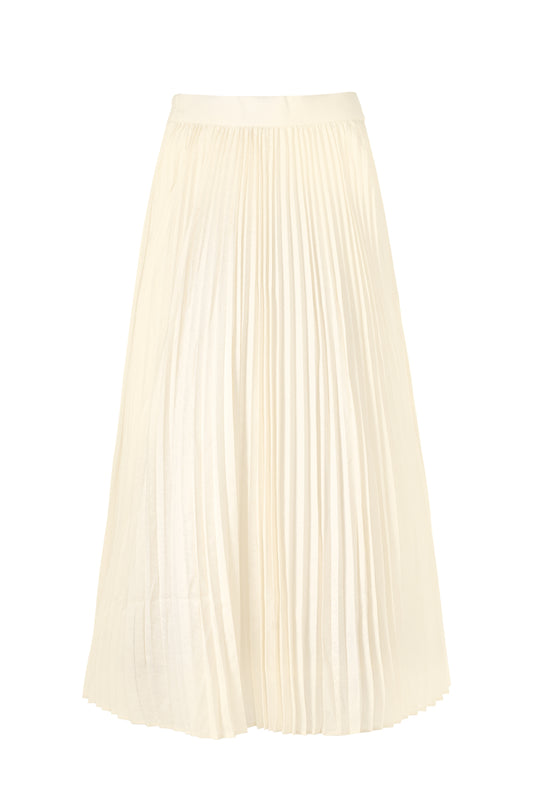 Monogram Embossed Pleated Skirt - Ivory