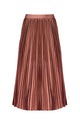 Monogram Embossed Pleated Skirt - Terracotta