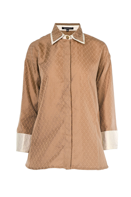 Monogram Embossed Shirt - Brown