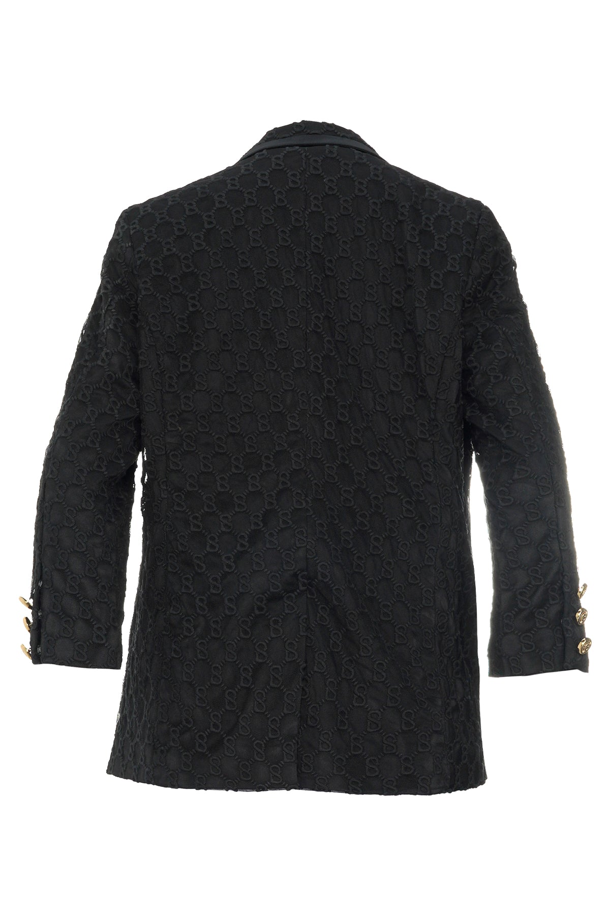 Monogram Embroidery Blazer - Black – Buttonscarves