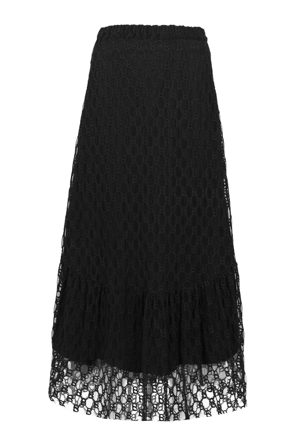 Monogram Embroidery Skirt - Black – Buttonscarves