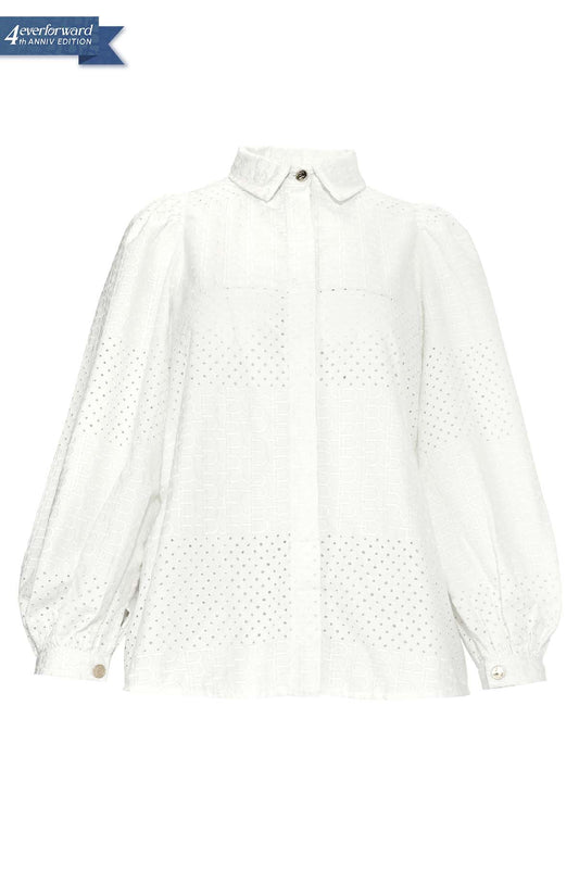Monogram Lace Shirt - Broken White
