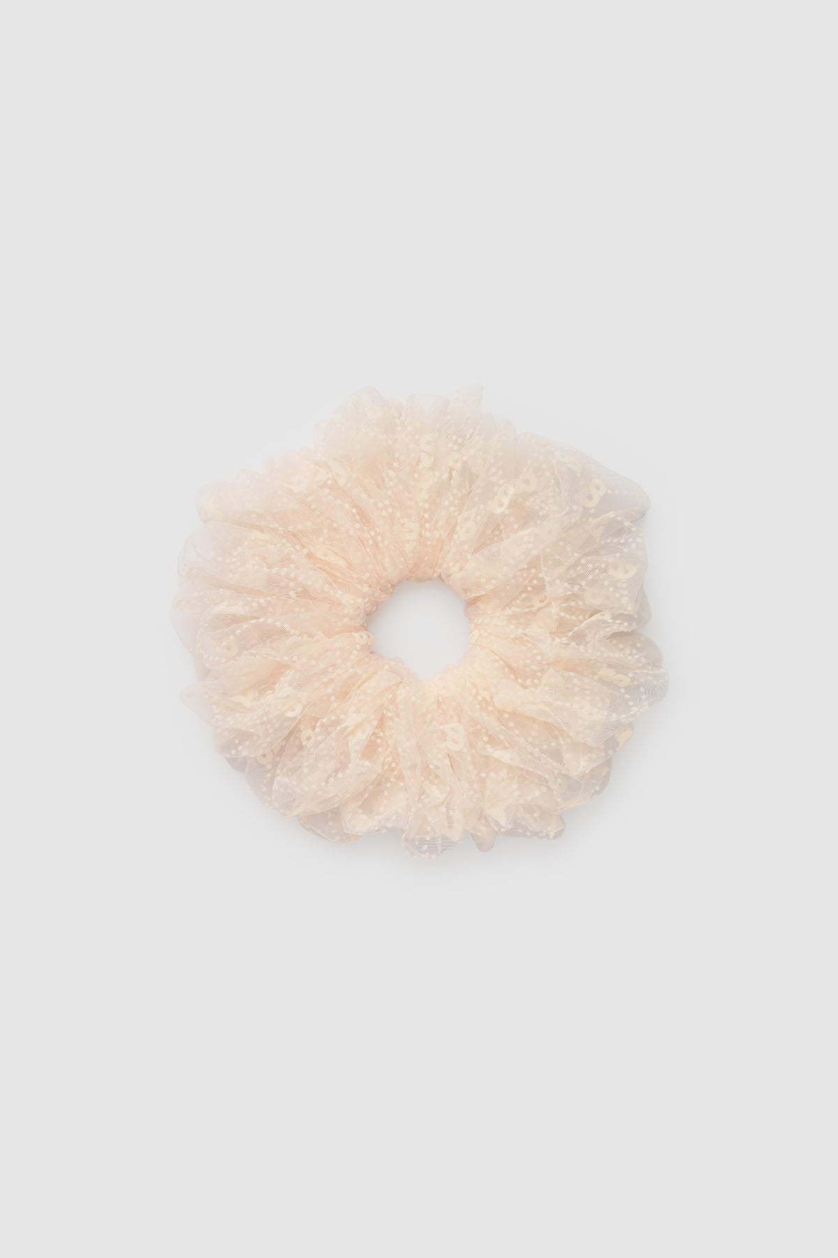 Monogram Mesh Scrunchie - Cowrie