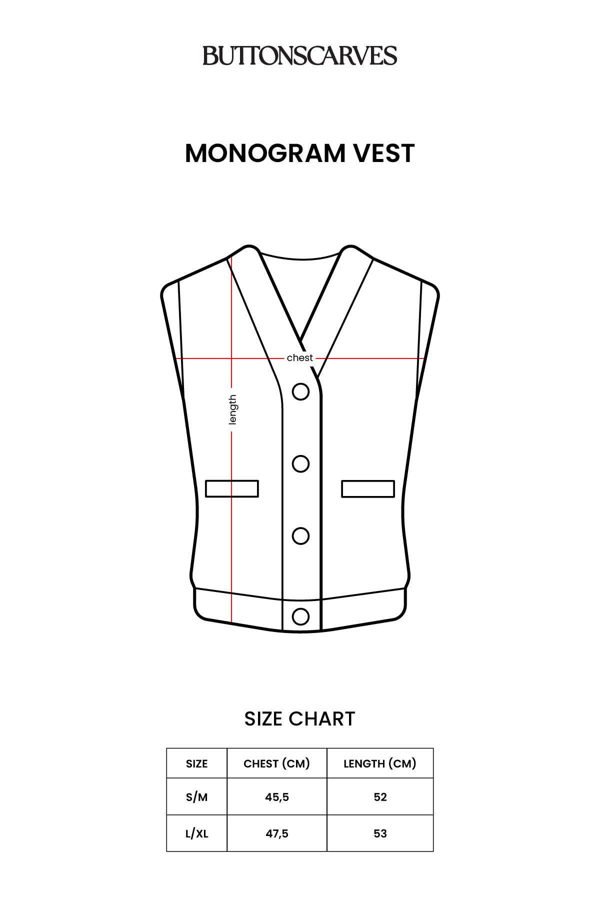 Monogram Vest - Navy