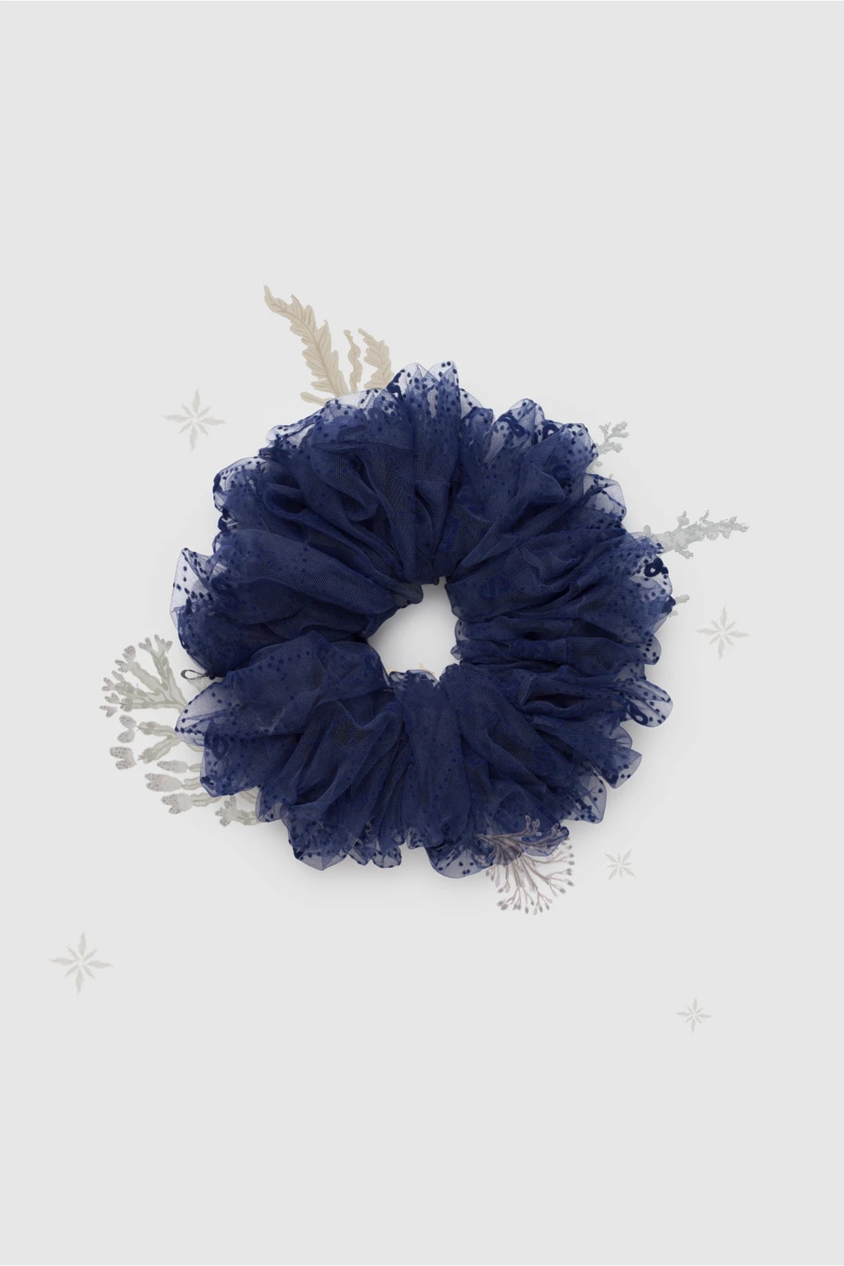Monogram Mesh Scrunchie - Deep Sea