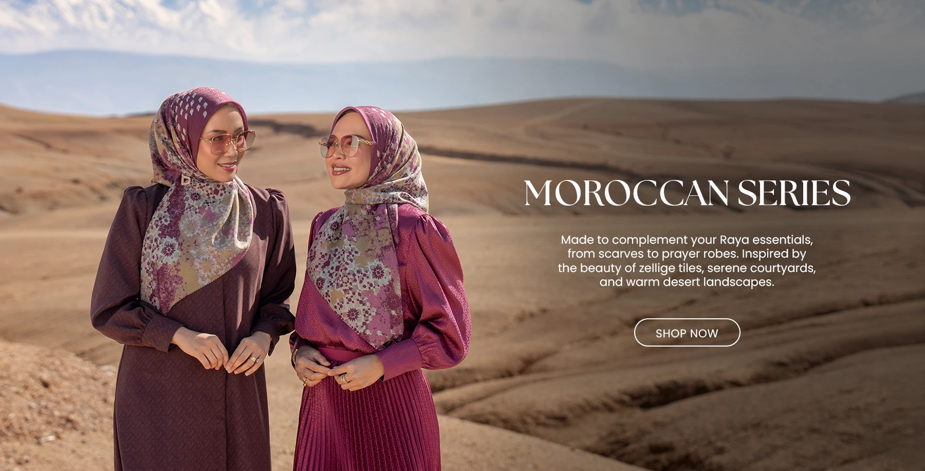 Made to complement your Raya essentials, from scarves to prayer robes. Inspired by the beauty of zellige tiles, serene courtyards, and warm desert landscapes.