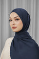 Tapis Satin Jacquard Shawl - Navy Blazer