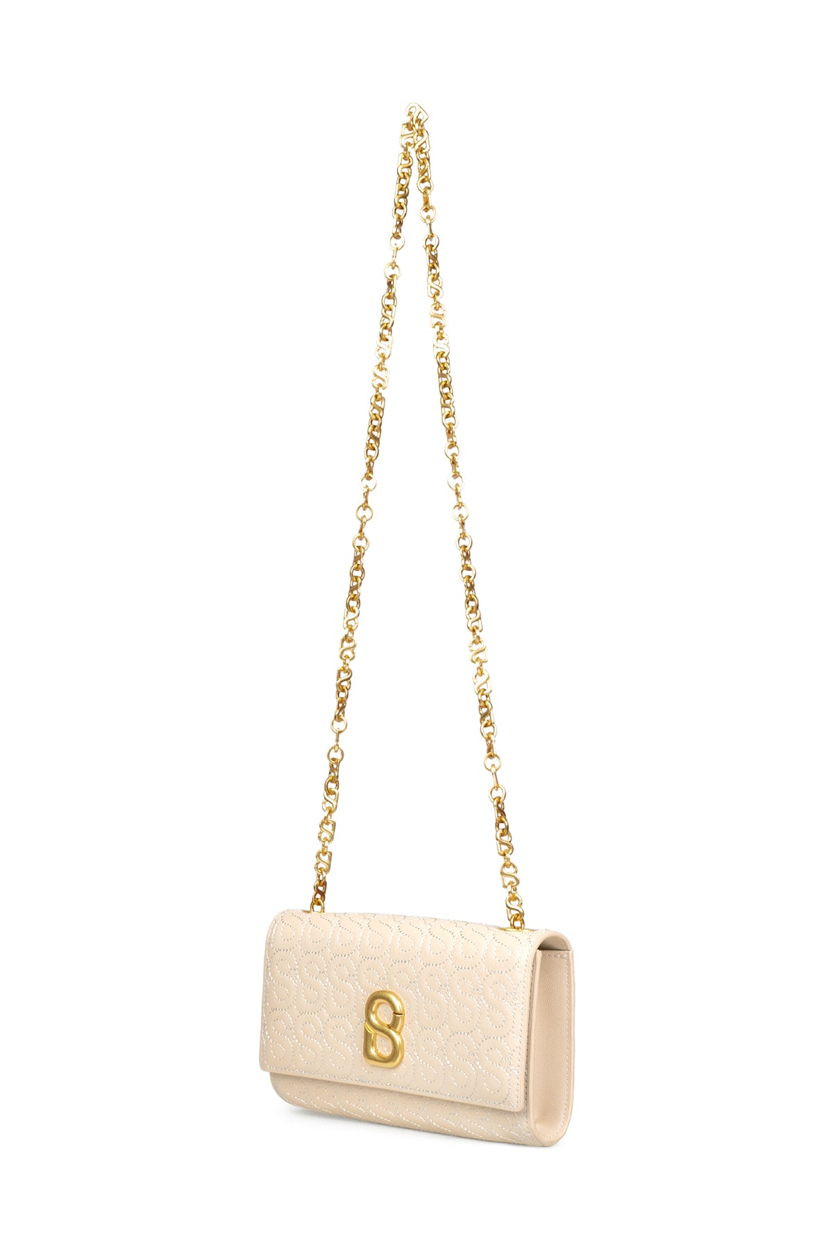 Luna Leather Wallet on Chain - Nude