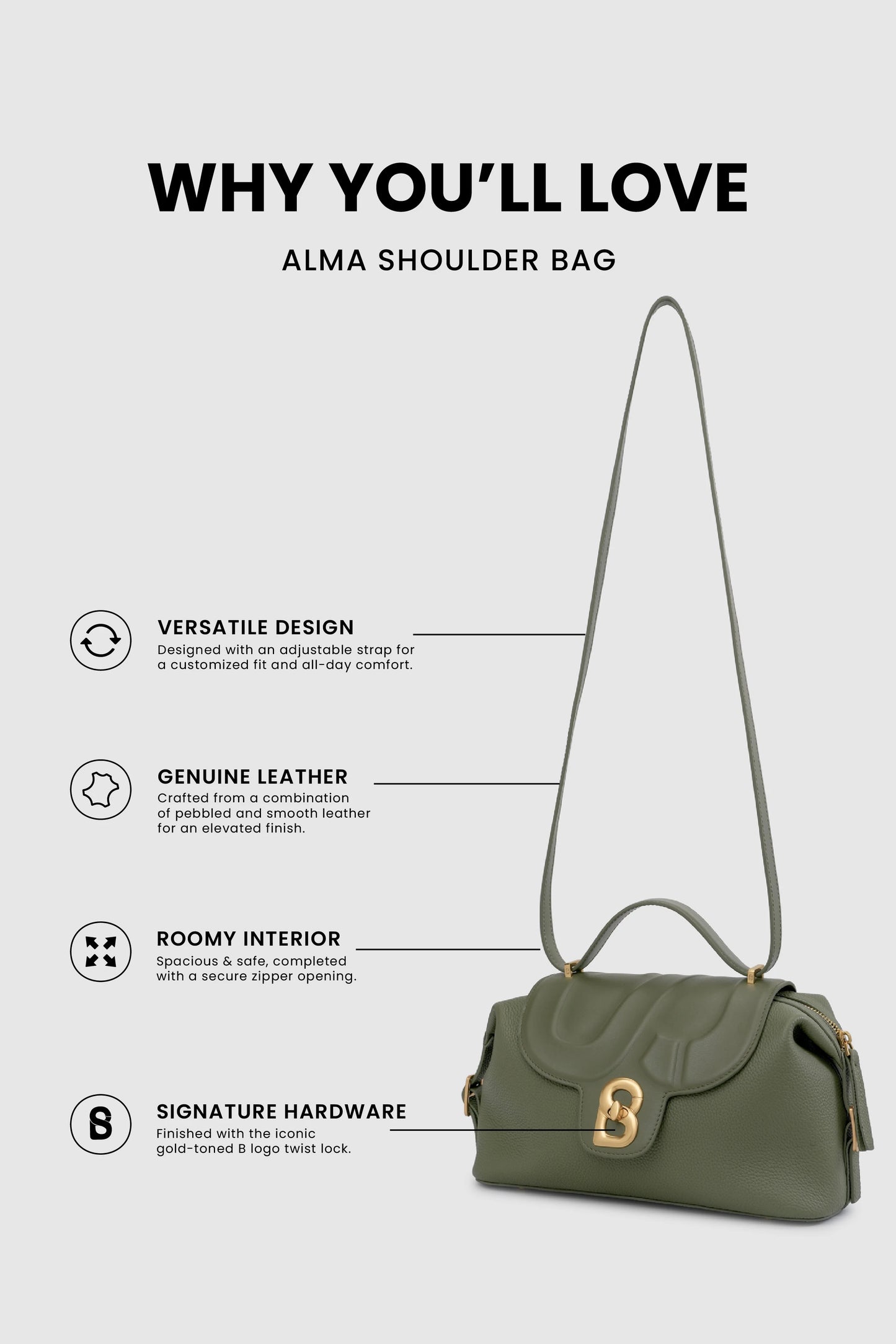 Alma Shoulder Bag - Olive