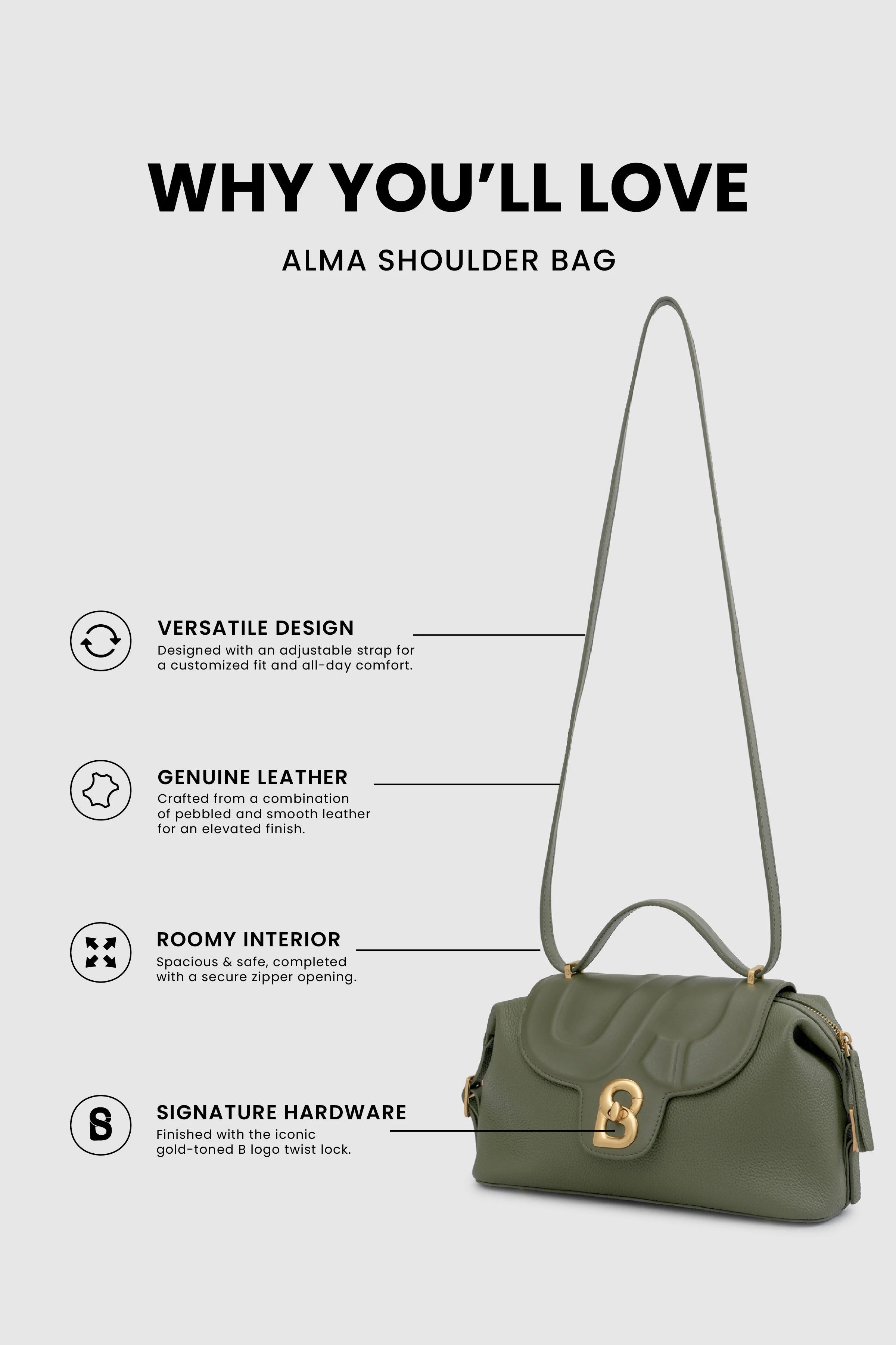 Alma Shoulder Bag - Olive
