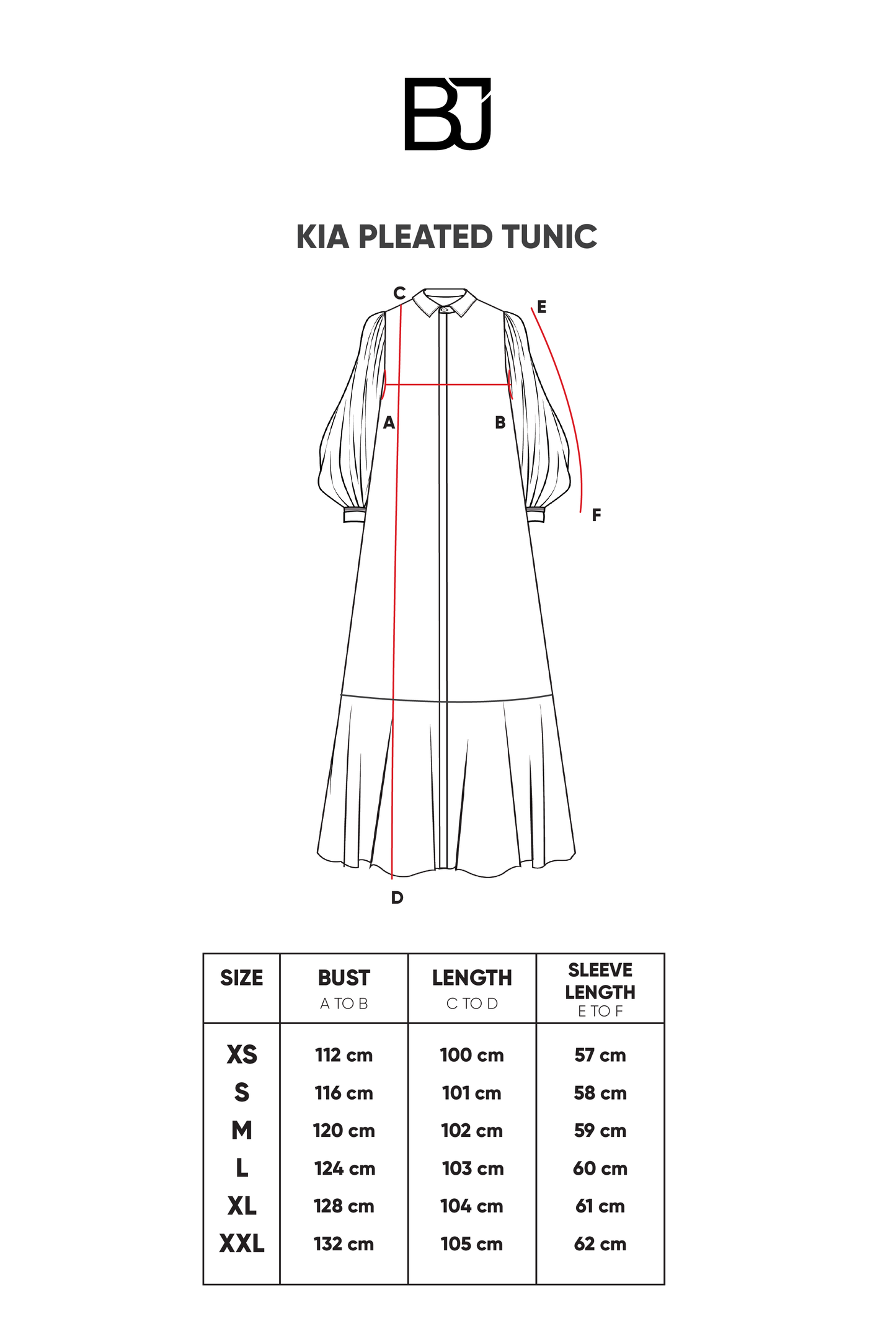 Kia Pleated Tunic - Black