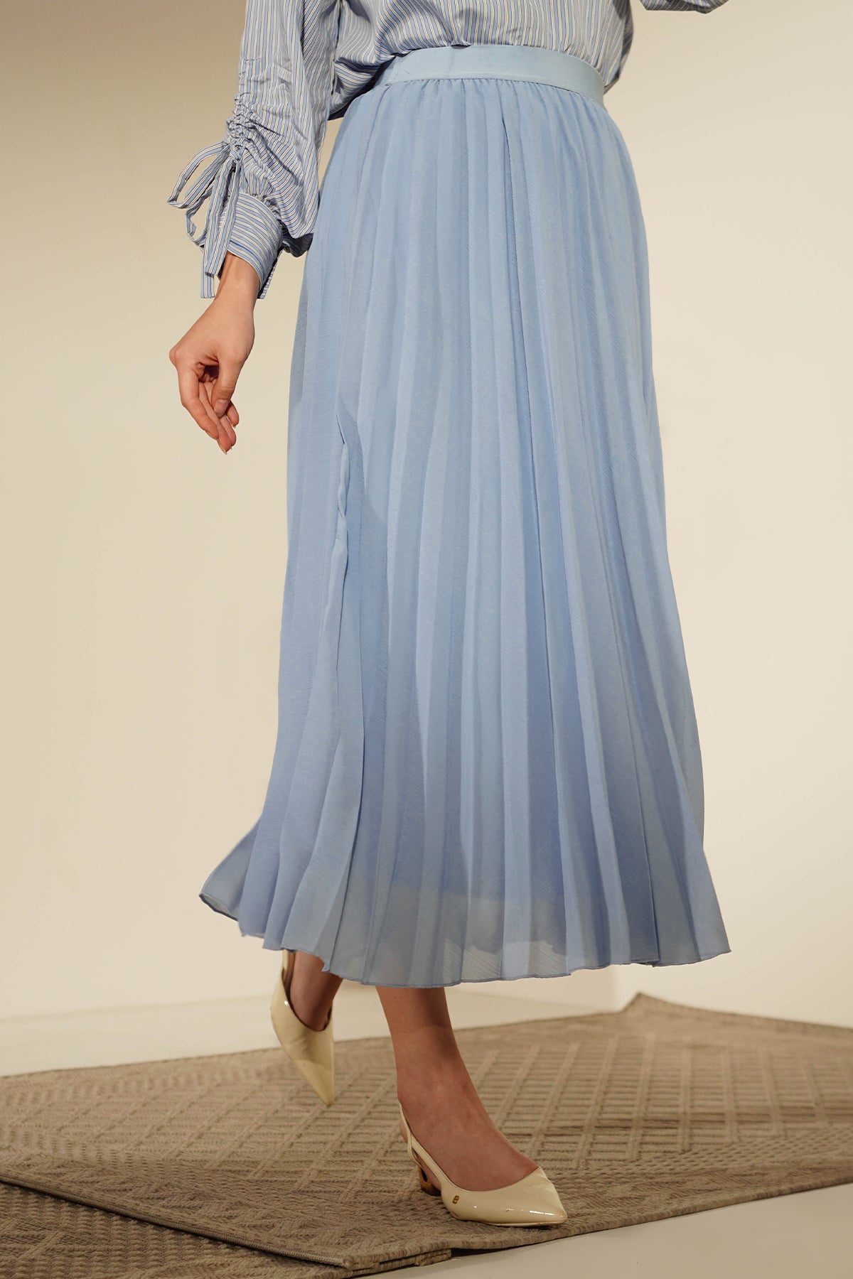 Pleated Skirt - Baby Blue