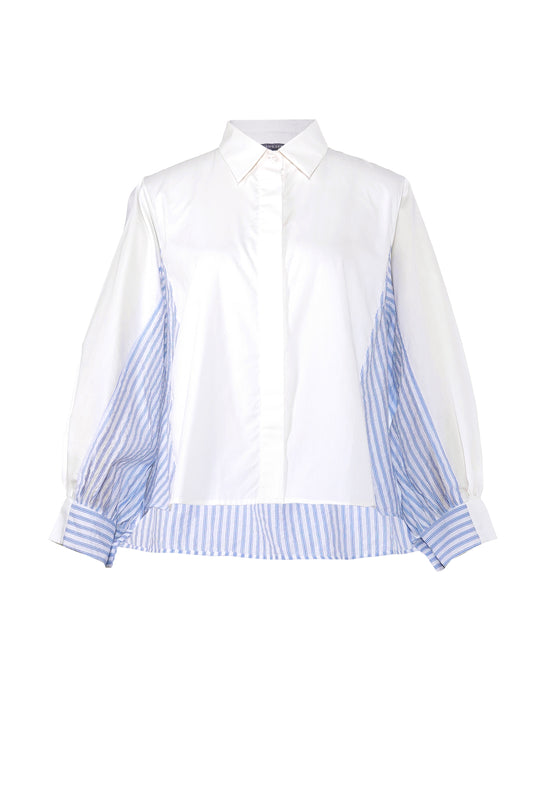 Rosye Crop Striped Shirt - Blue