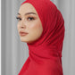 Tapis Satin Jacquard Shawl - Scarlet