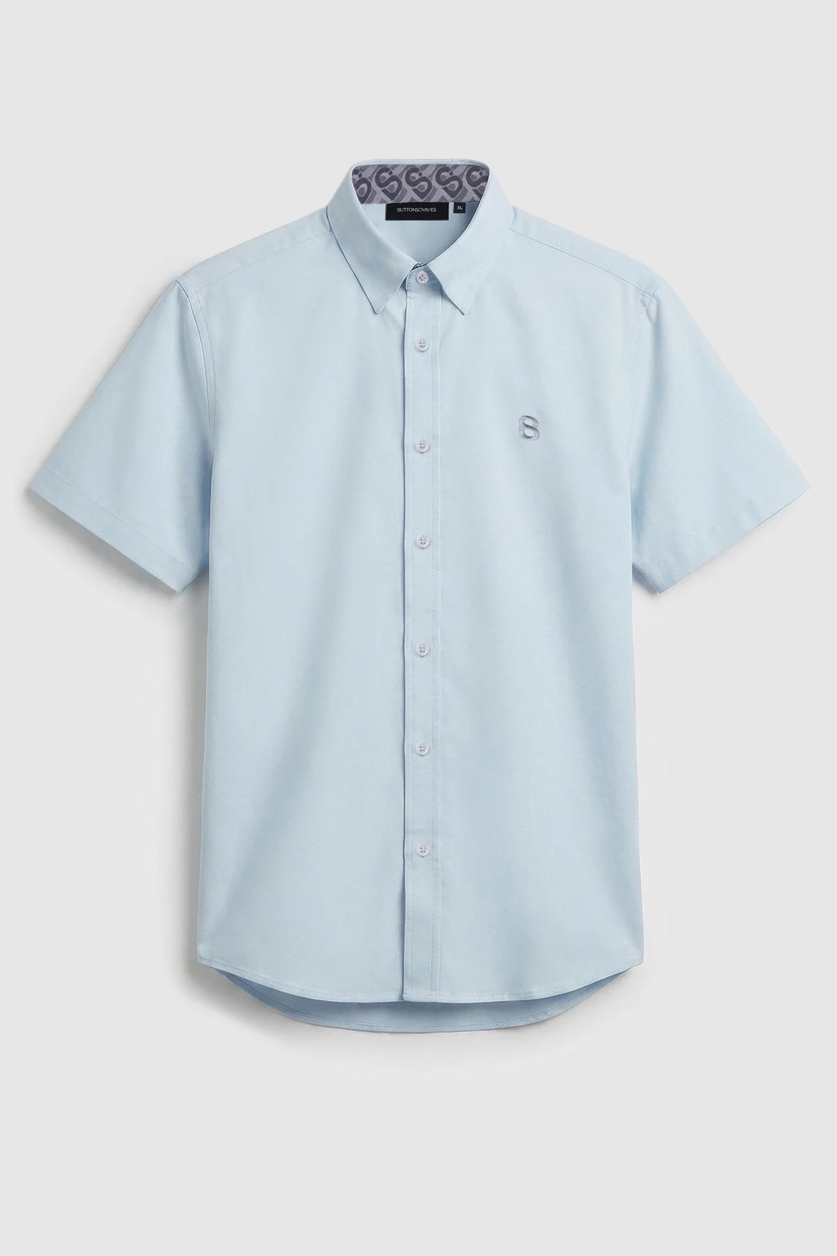 Signature Men Poplin Shirt Short Sleeve - Blue