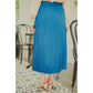 Satin Pleats Skirt - Blue