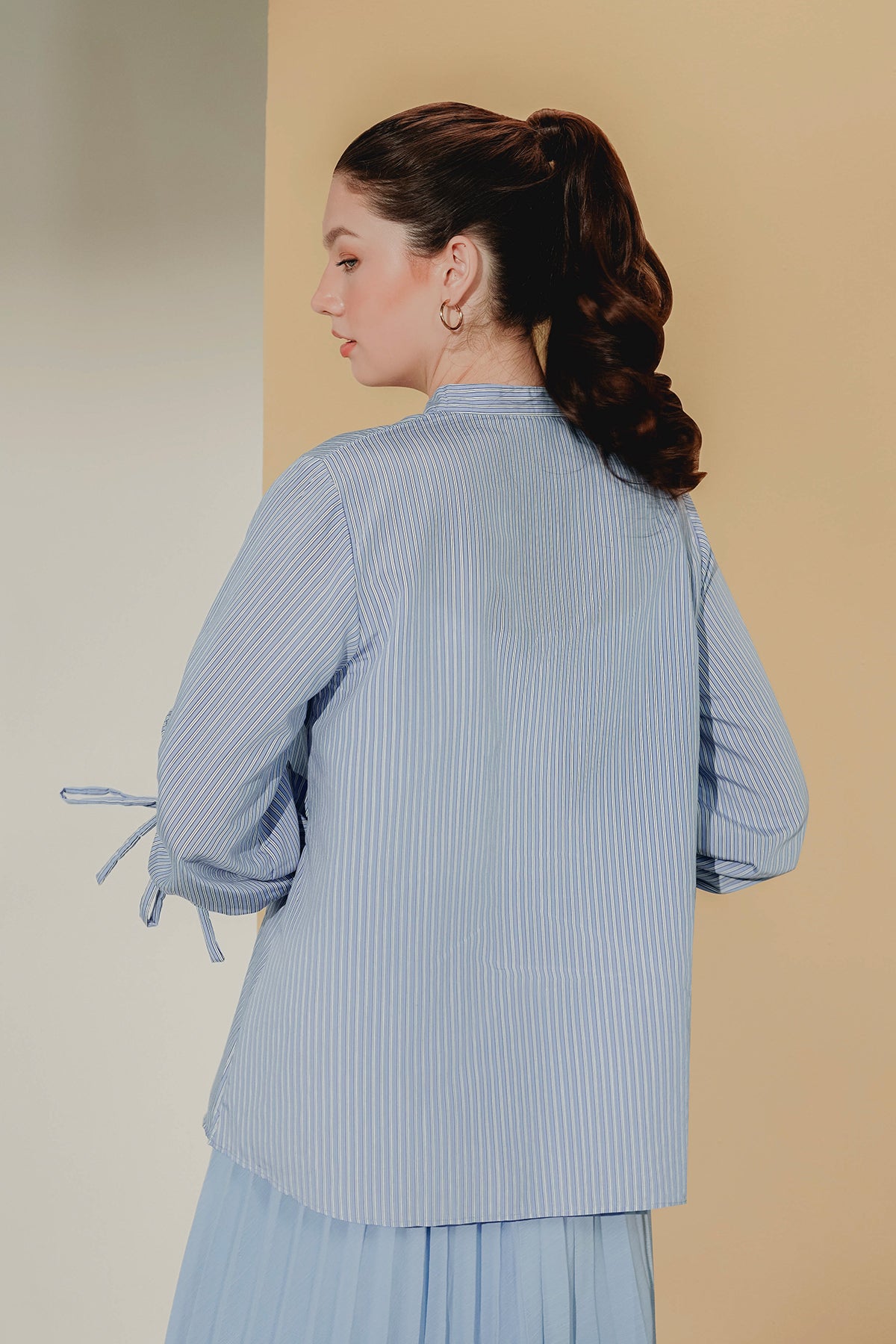 Shirt with Sleeves Detail - Blue