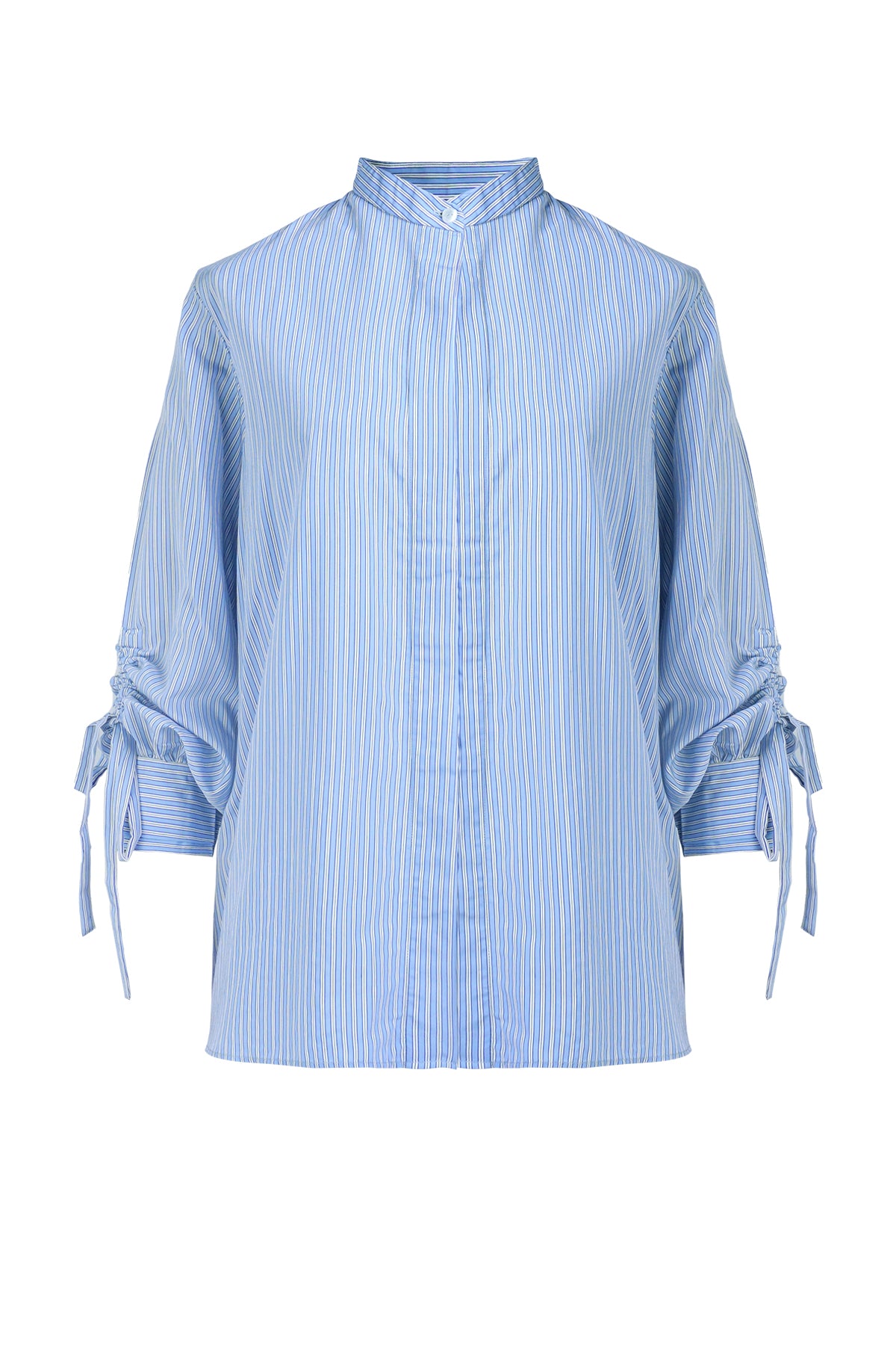 Shirt with Sleeves Detail - Blue – Buttonscarves