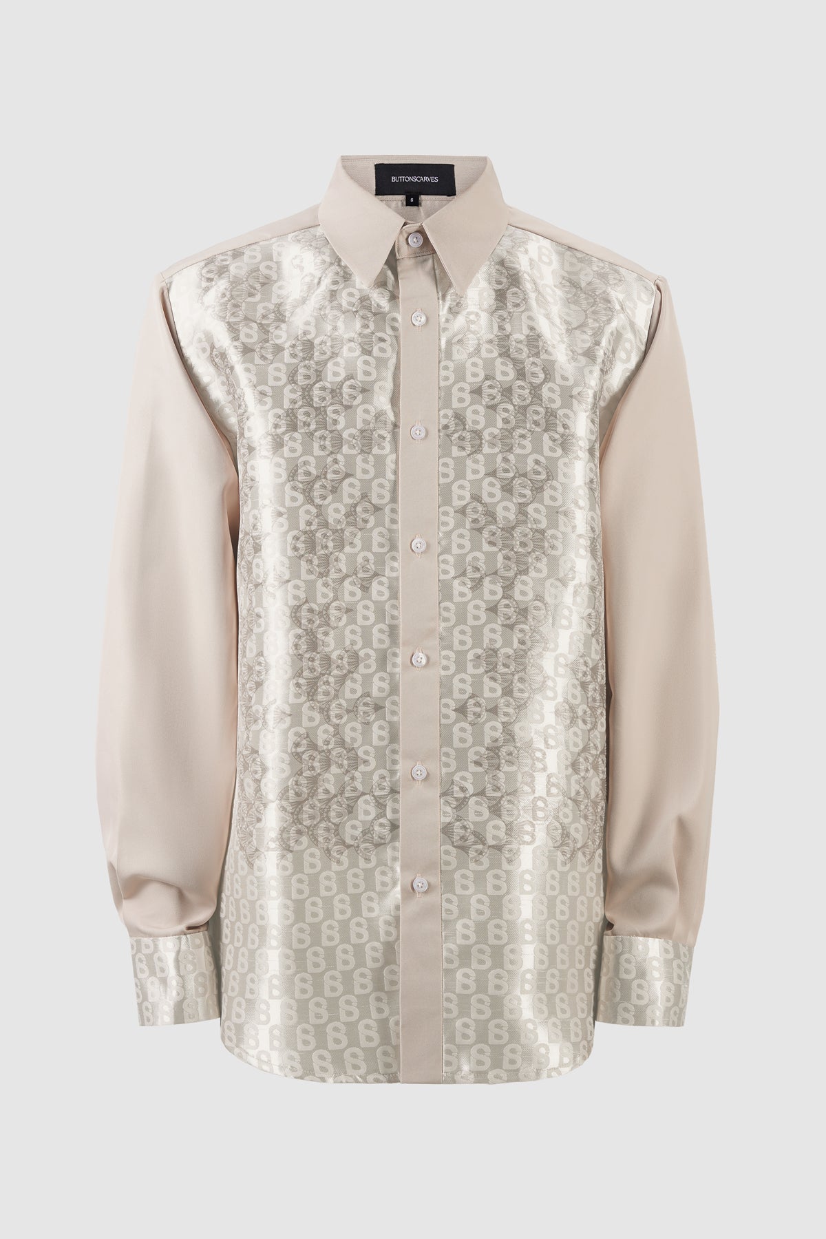 Signature Jacquard Men Shirt - Beige