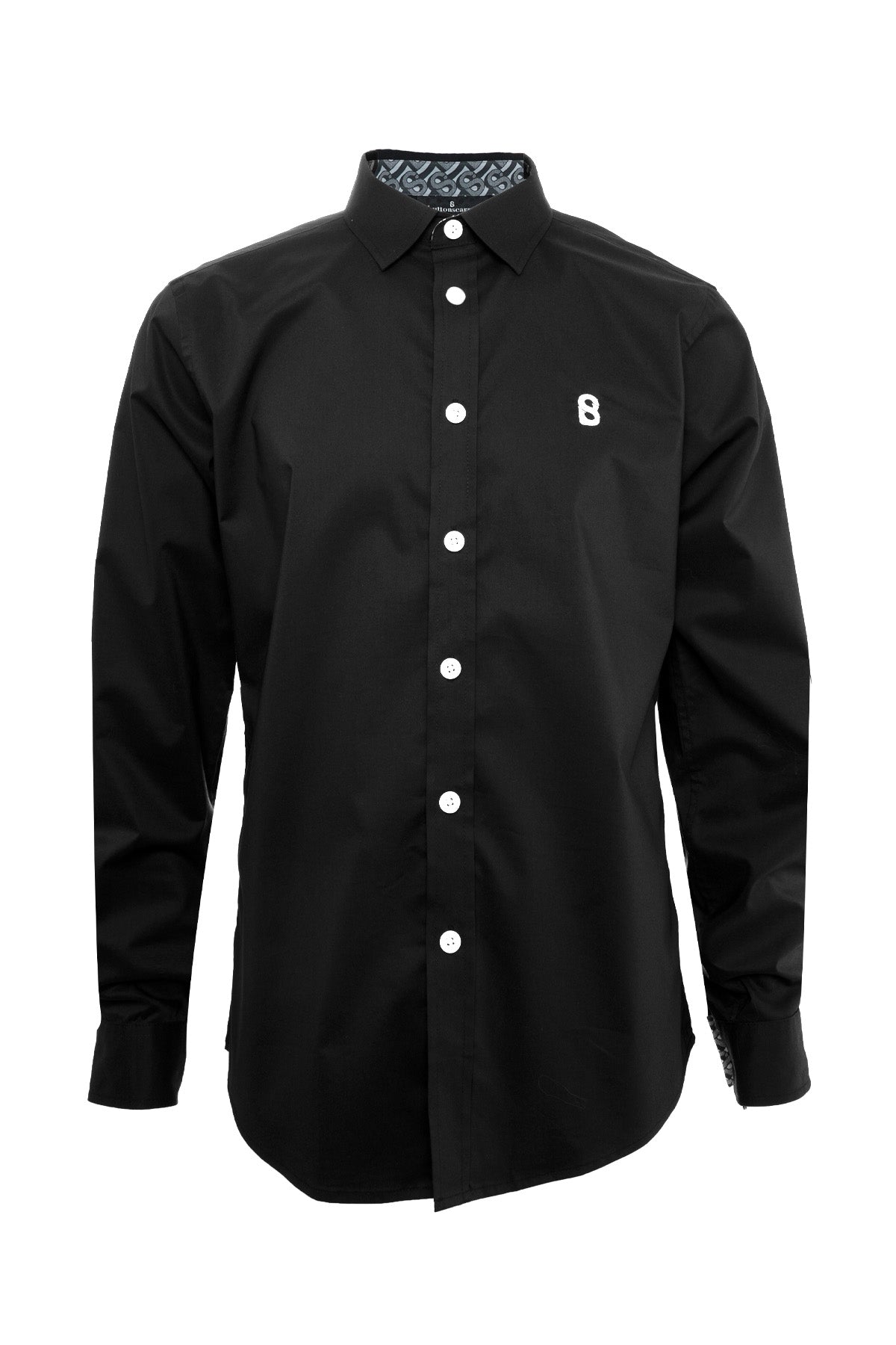 Signature Men Poplin Shirt Long Sleeve - Black
