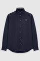 Signature Men Poplin Shirt Long Sleeve - Navy