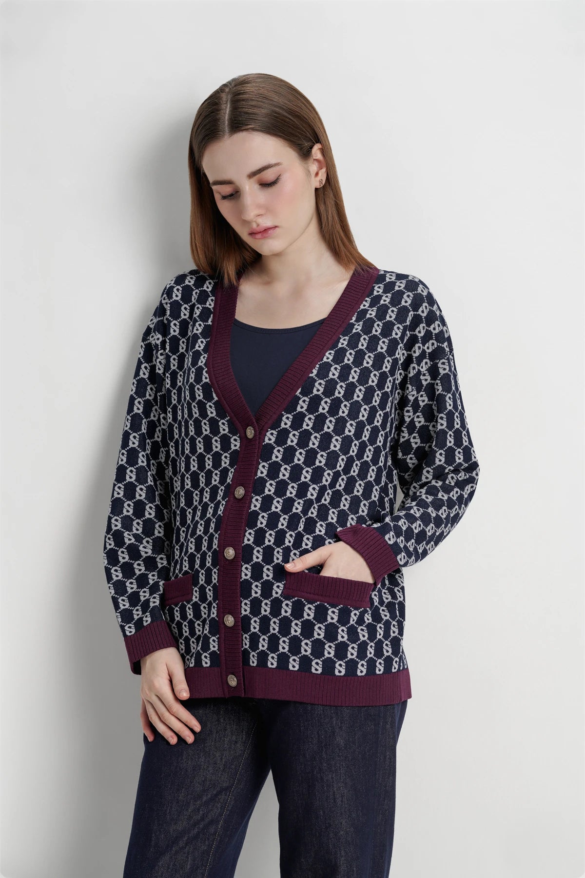Signature Monogram Cardigan - Maritime