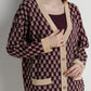 Signature Monogram Cardigan - Dark Plum