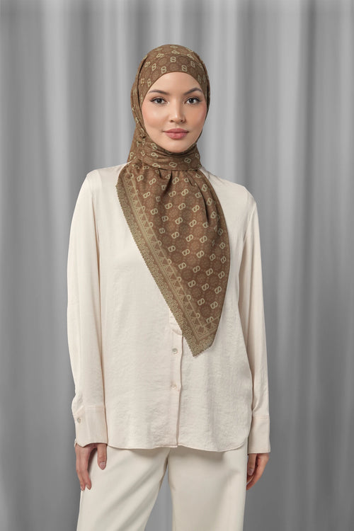 Songket Tie Back Square - Cinnamon