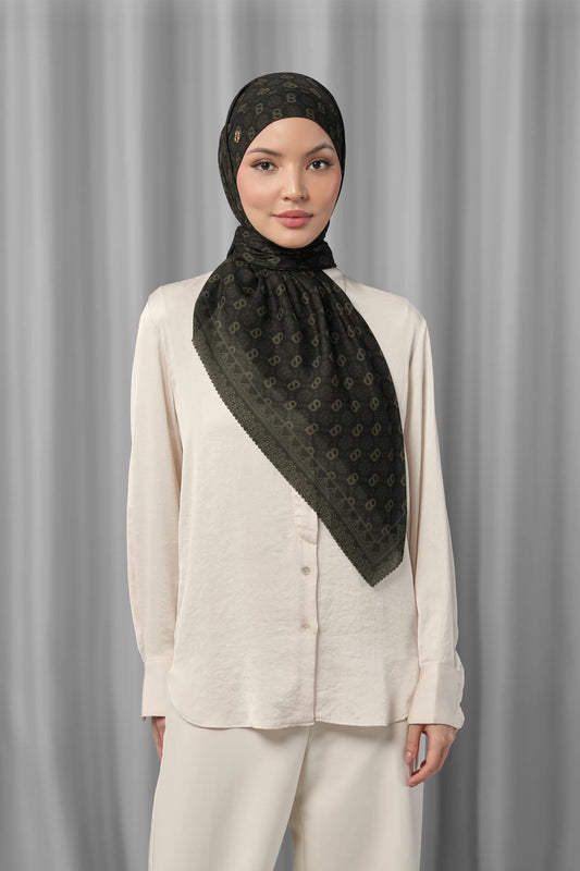 songket tie back square scarf coal scby buttonscarves styled outfit