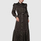 Songket Puff Shirt Dress - Brown