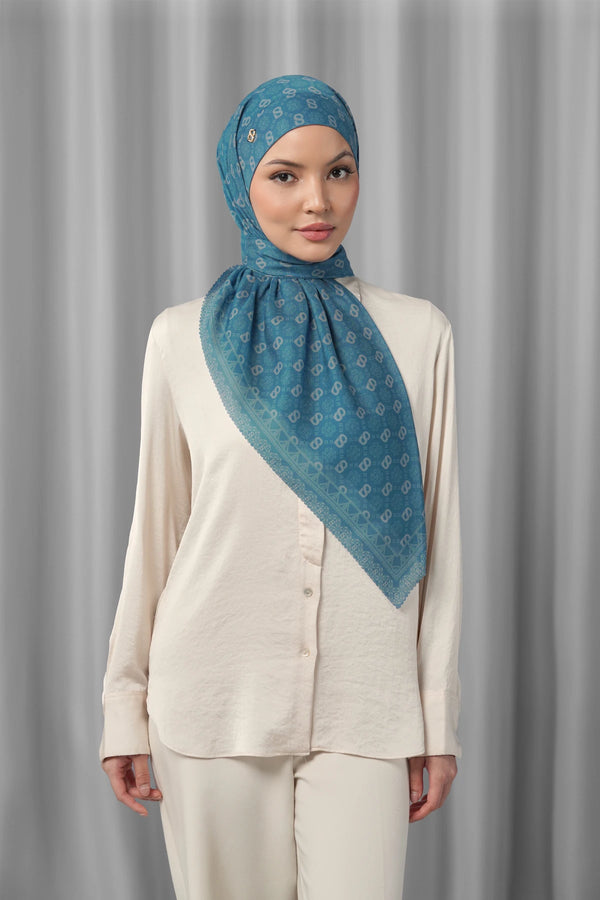 Songket Tie Back Square - Indigo