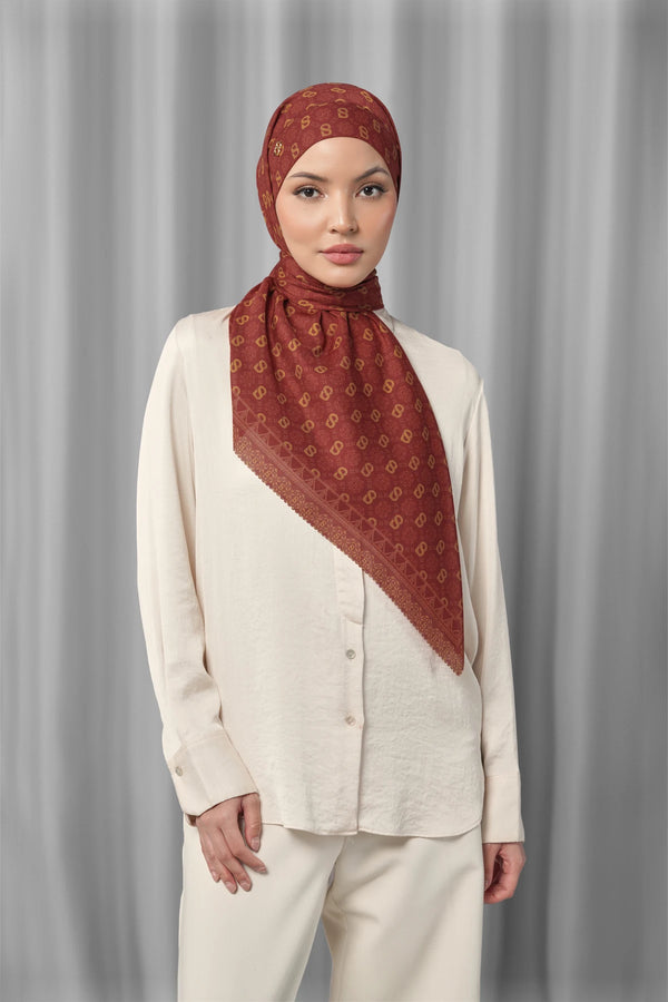 Songket Tie Back Square - Lychee