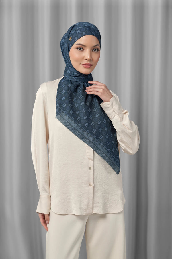 Songket Tie Back Square - Maritime Blue