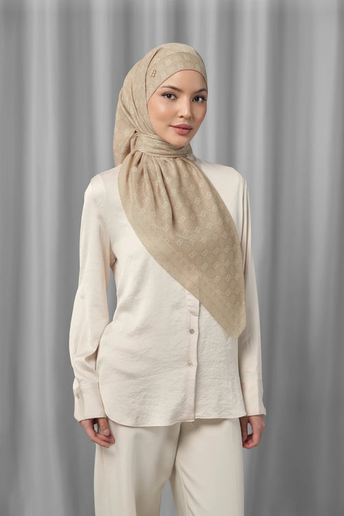 Songket Tie Back Square - Sand