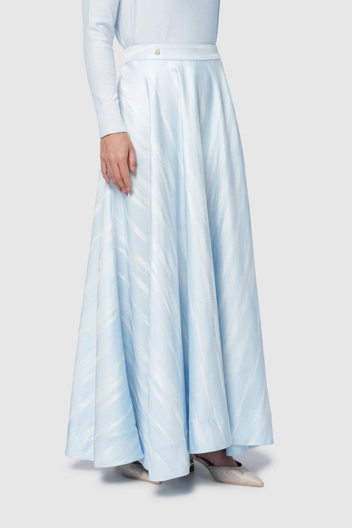 Songket Maxi Skirt - Blue