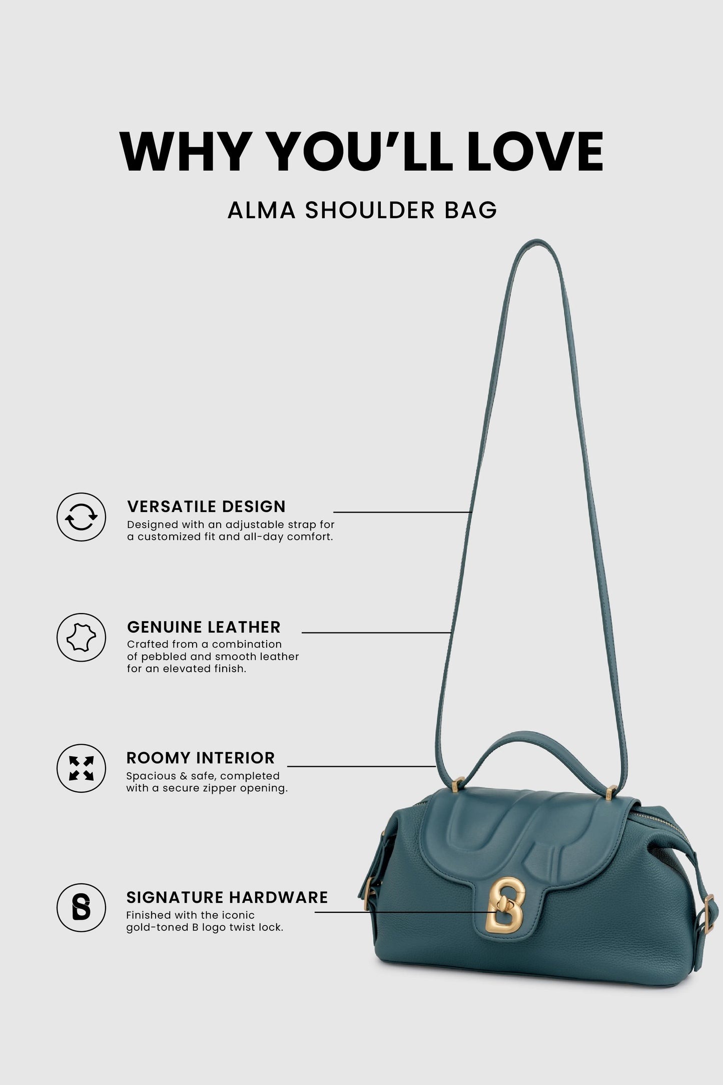 Alma Shoulder Bag - Teal