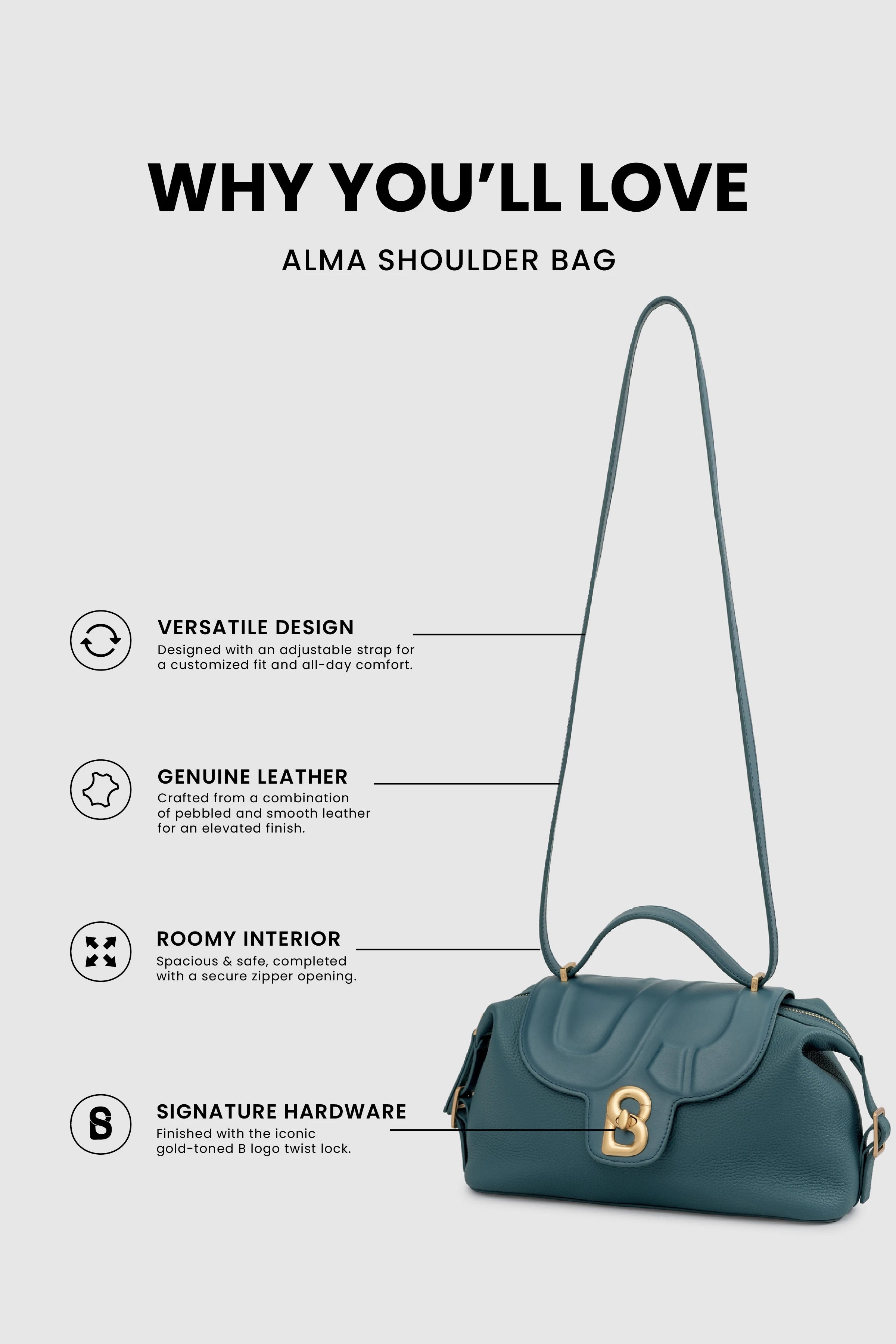 Alma Shoulder Bag - Teal