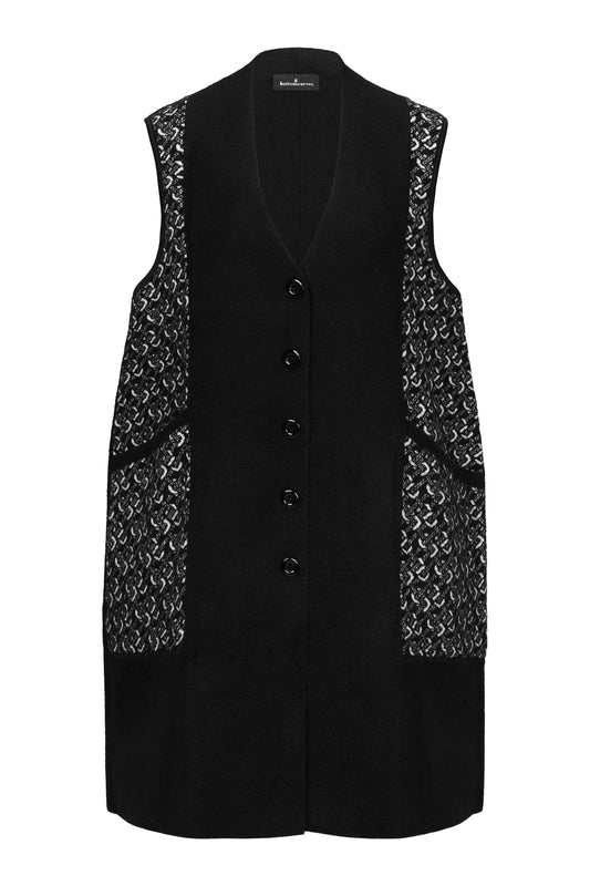 Tessa Sleeveless Coat - Black