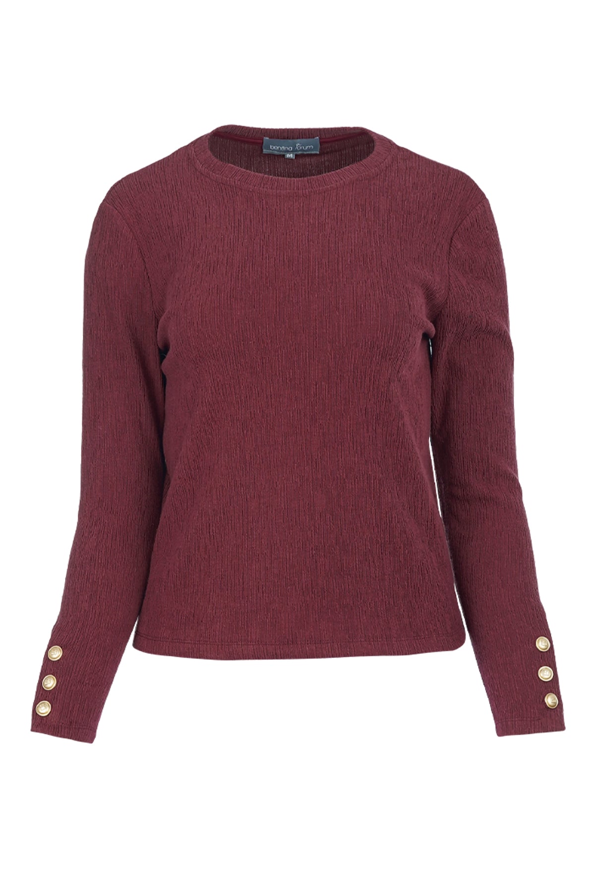 Textured Knit Top - Maroon