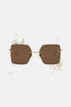 victoria brown sunglasses with rimless square frame