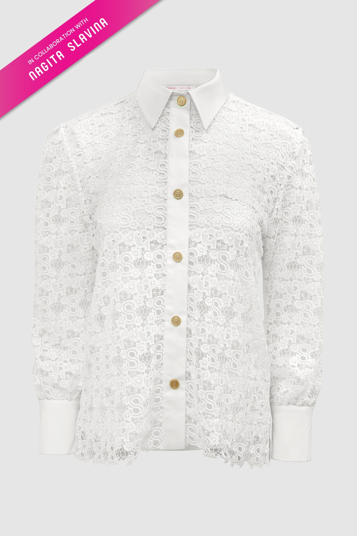 Nagita Embroidery Shirt - White