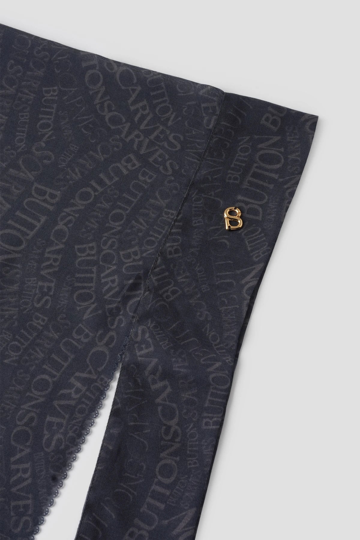 Waves Monogram Tie Back Square - Black Sea
