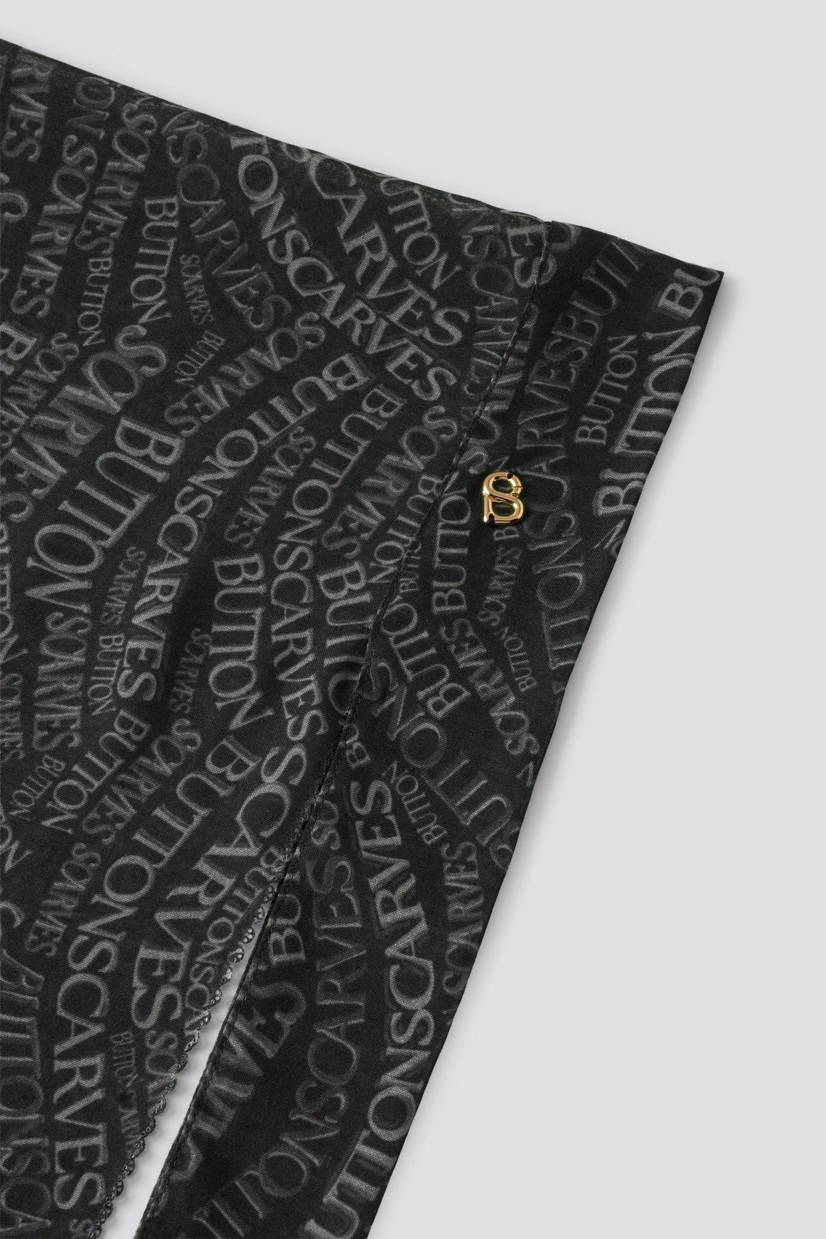 Waves Monogram Tie Back Square - Caviar