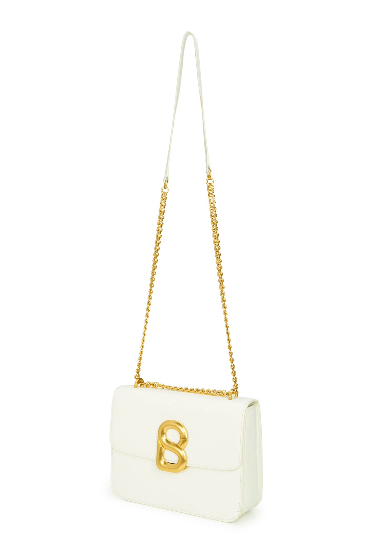 Audrey Chain Leather Bag  Medium - White