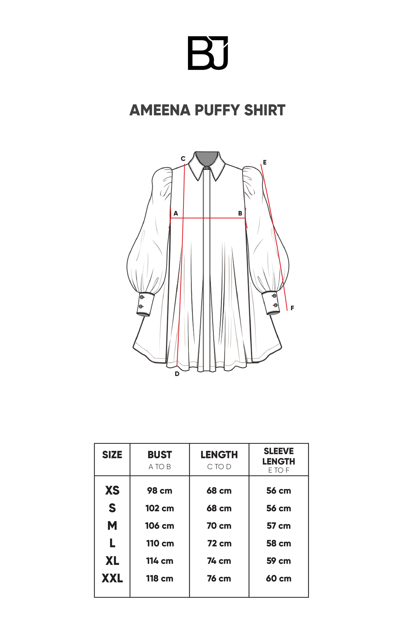 Ameena Puffy Shirt - Multicolor