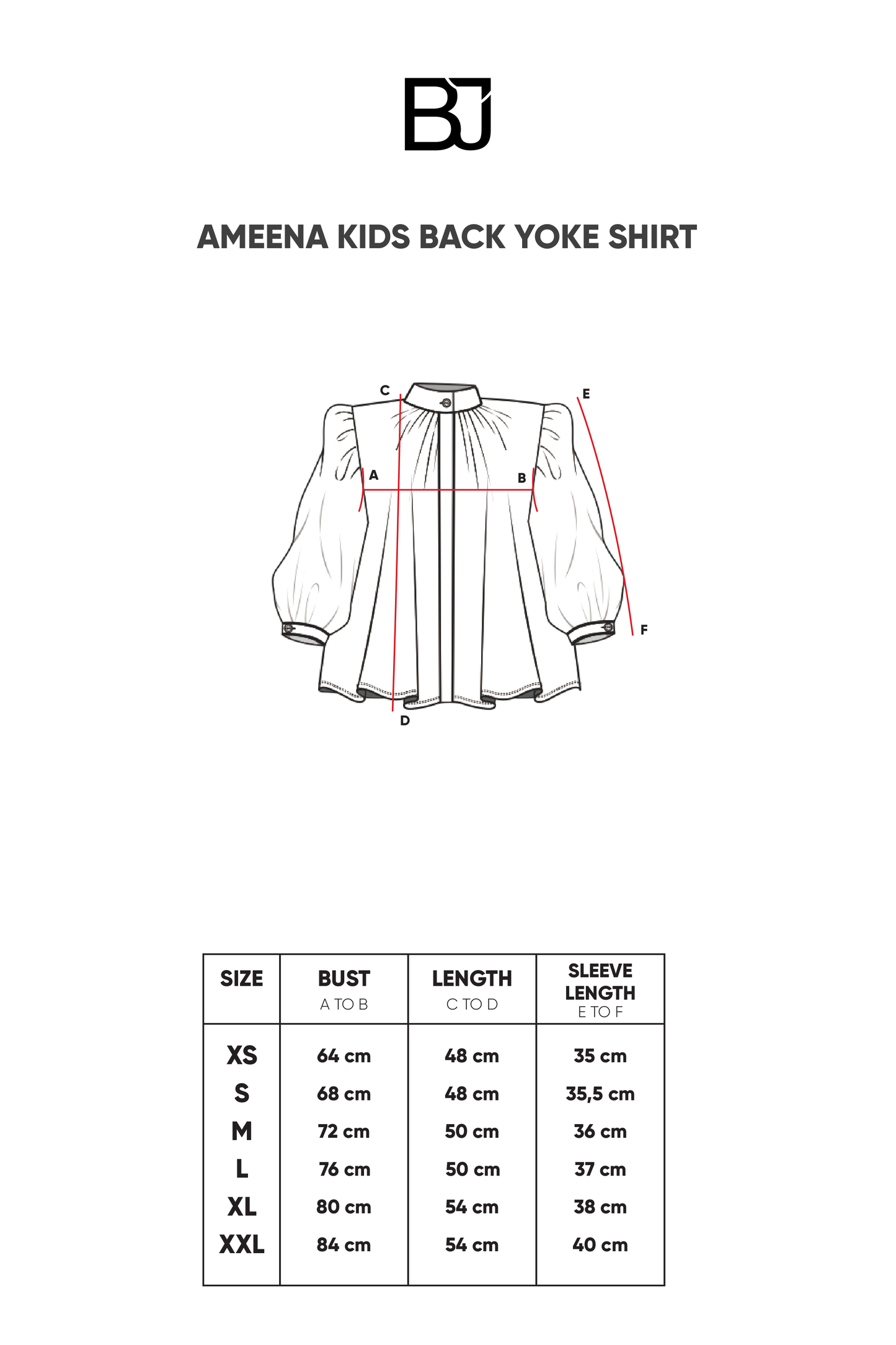 Ameena Kids Back Yoke Shirt - Multicolor