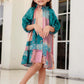 Benang Pelangi Musi Kids Ruffle Dress - Teal