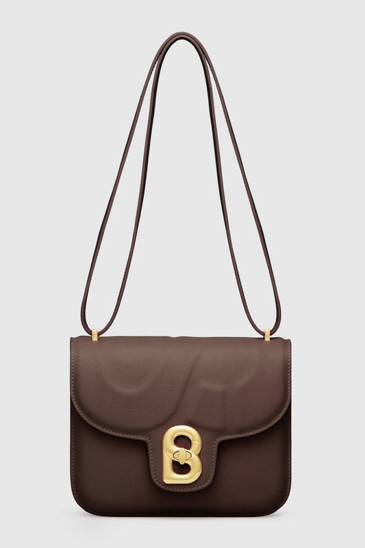 Tas Buttonscarves Alba Bag Medium warna dark cocoa tampak depan