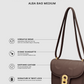Detail tas shoulder Buttonscarves Alba Bag Medium warna dark cocoa