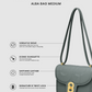 Detail tas shoulder Buttonscarves Alba Bag Medium warna hijau 